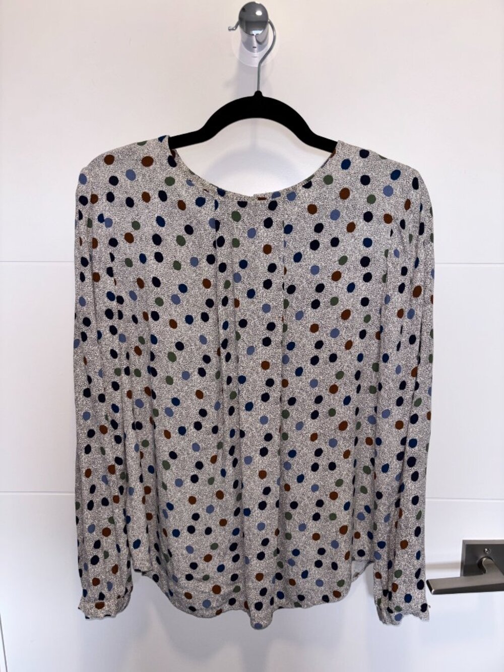 Boden Multicolor Polka Dot Long Sleeve Blouse Size 10